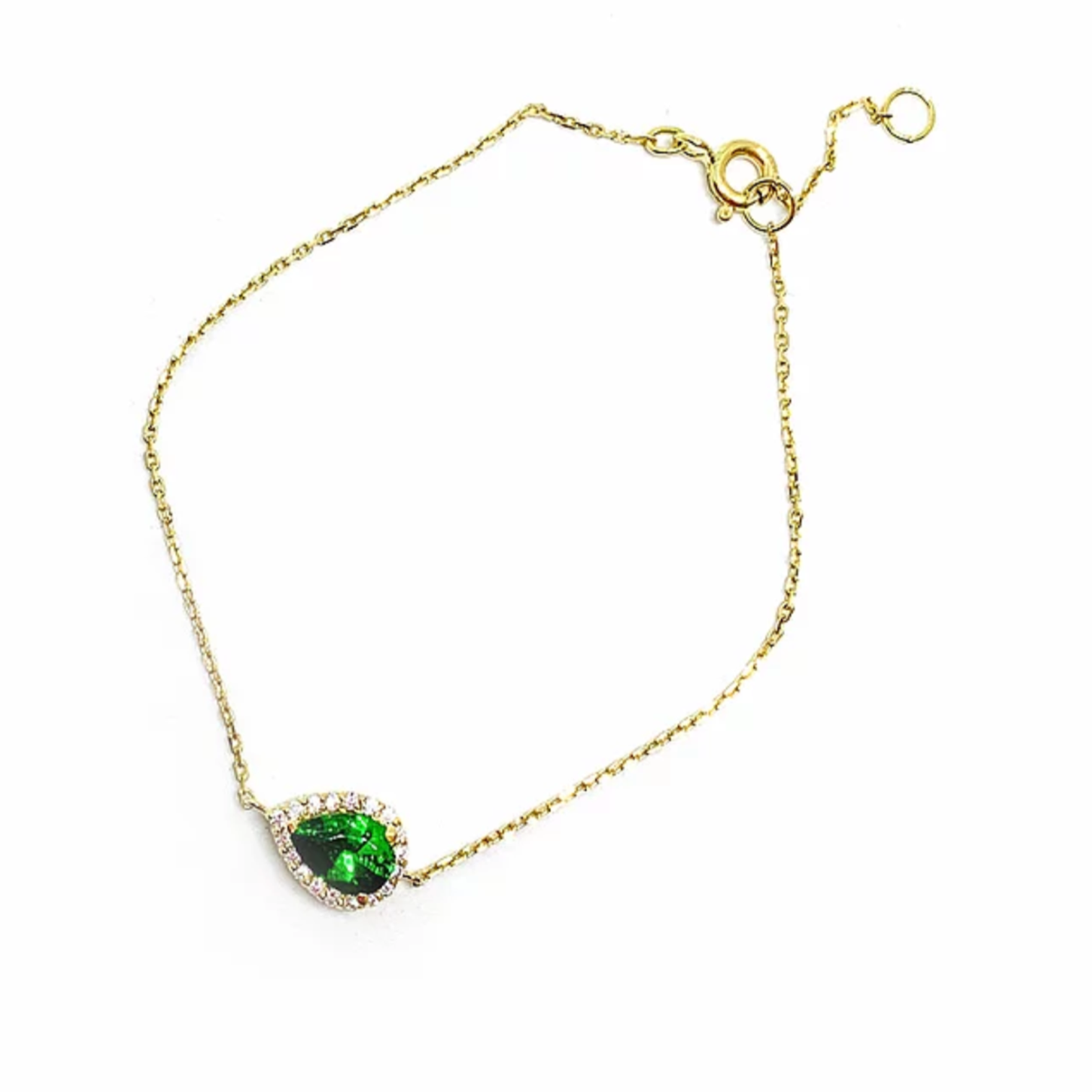 Emerald Teardrop Bracelet