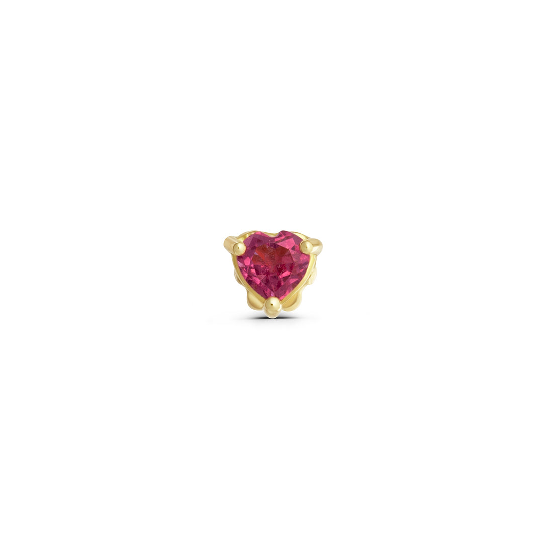 Ruby Heart Stud