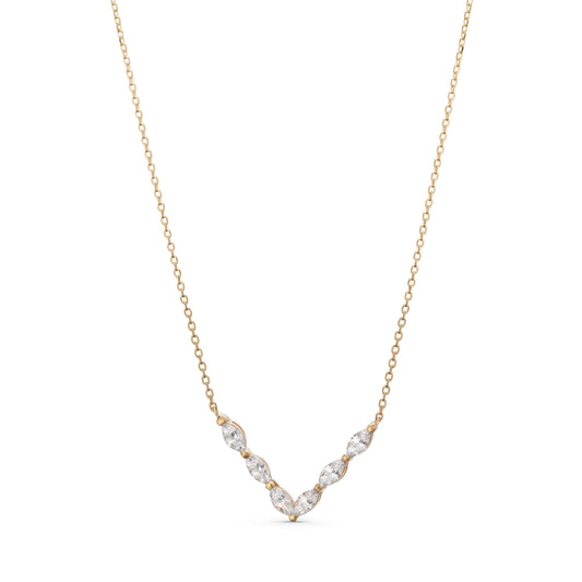 V Marquise Stones Necklace