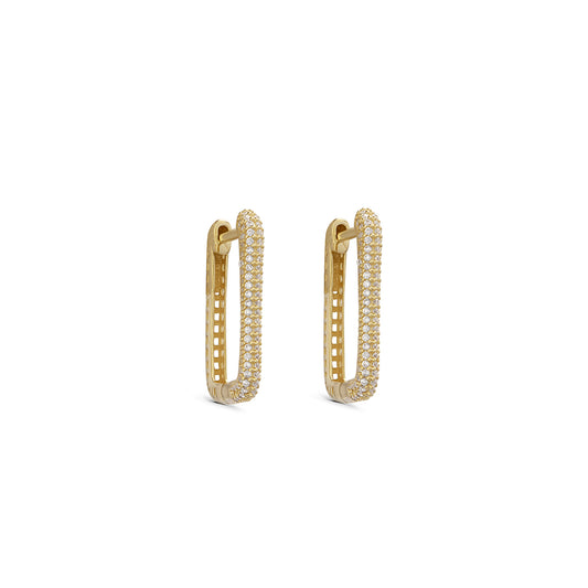 Studded Rounded Rectangle Hoops 3.0