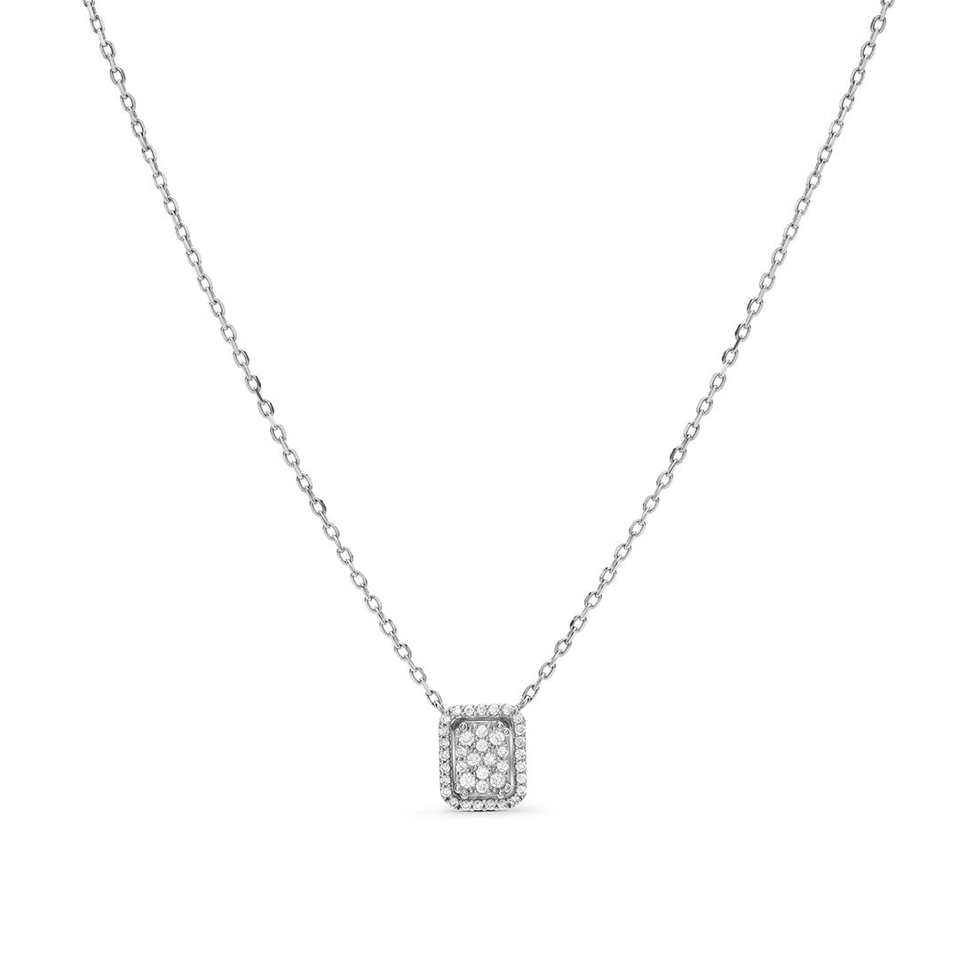 Diamond Square Pendant Necklace