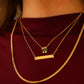 Square Mixed Baguette Necklace