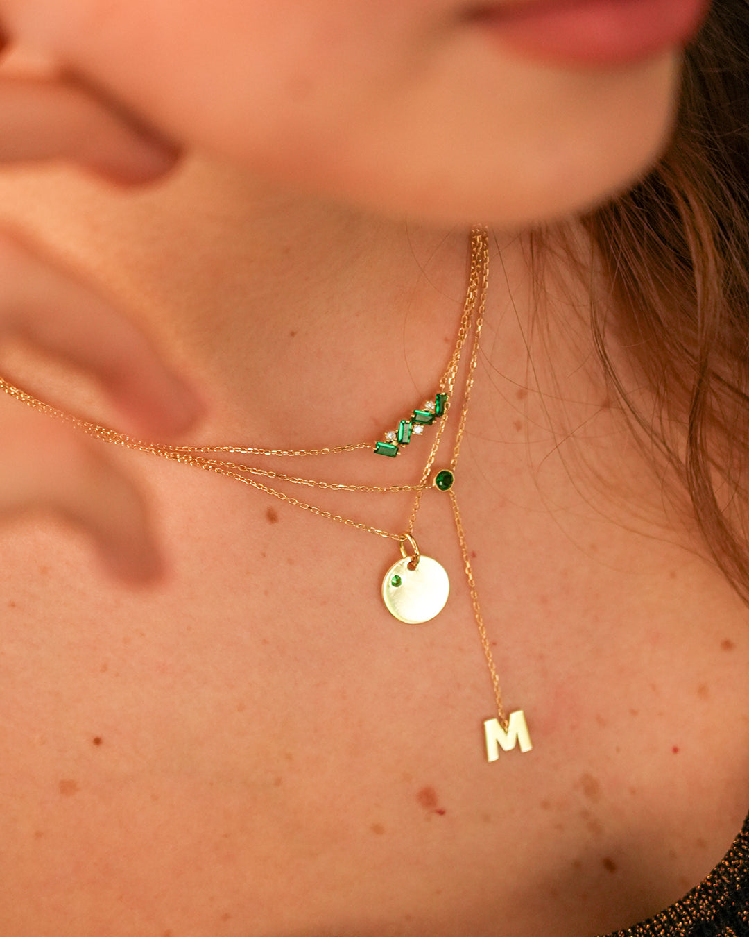 Birthstone Letter Drop Lariat Necklace