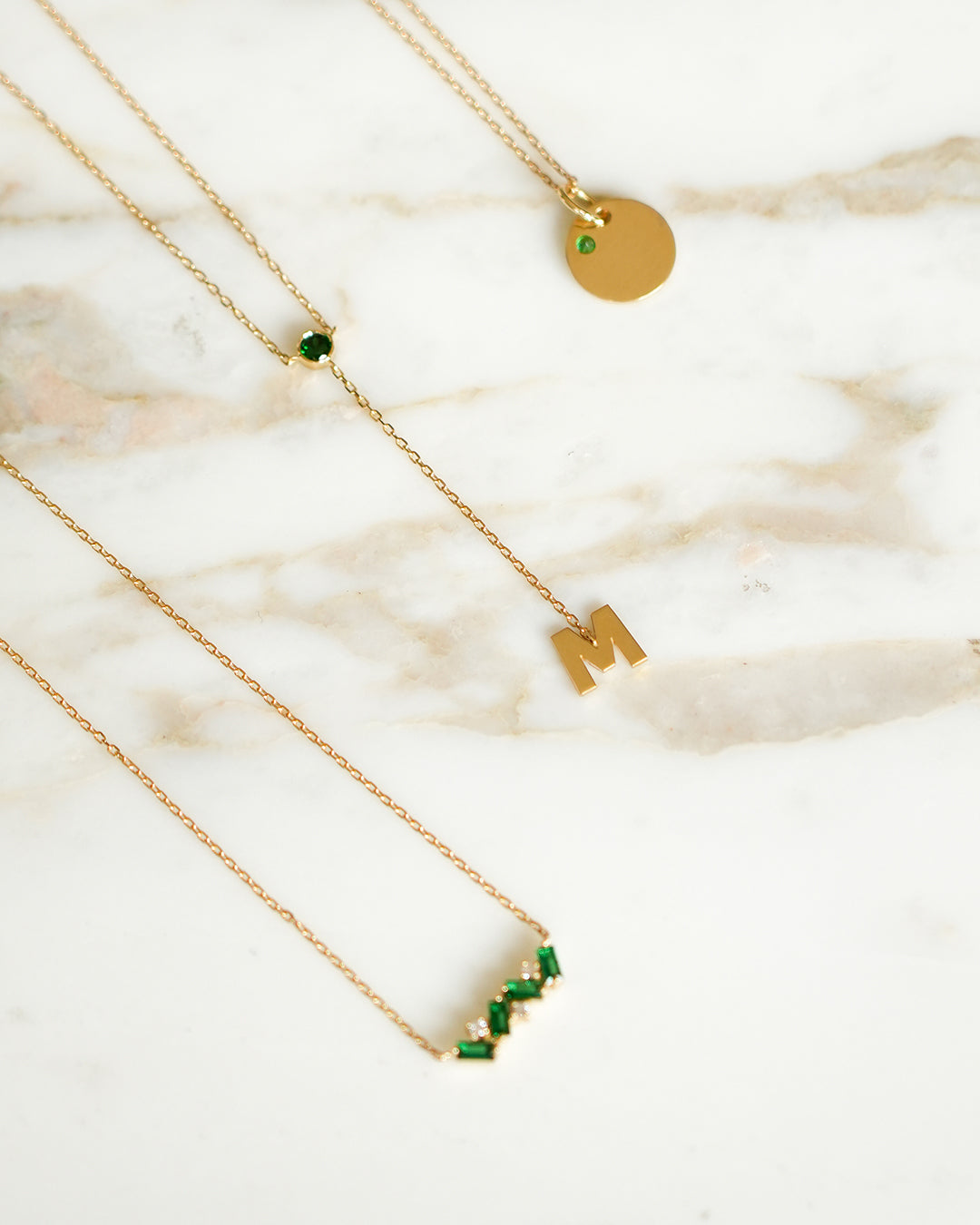 Birthstone Letter Drop Lariat Necklace