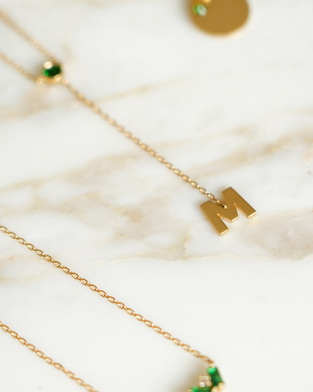 Birthstone Letter Drop Lariat Necklace