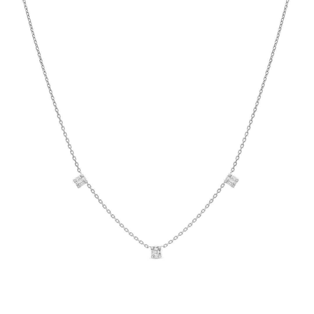 Diamond Triple Roman Necklace