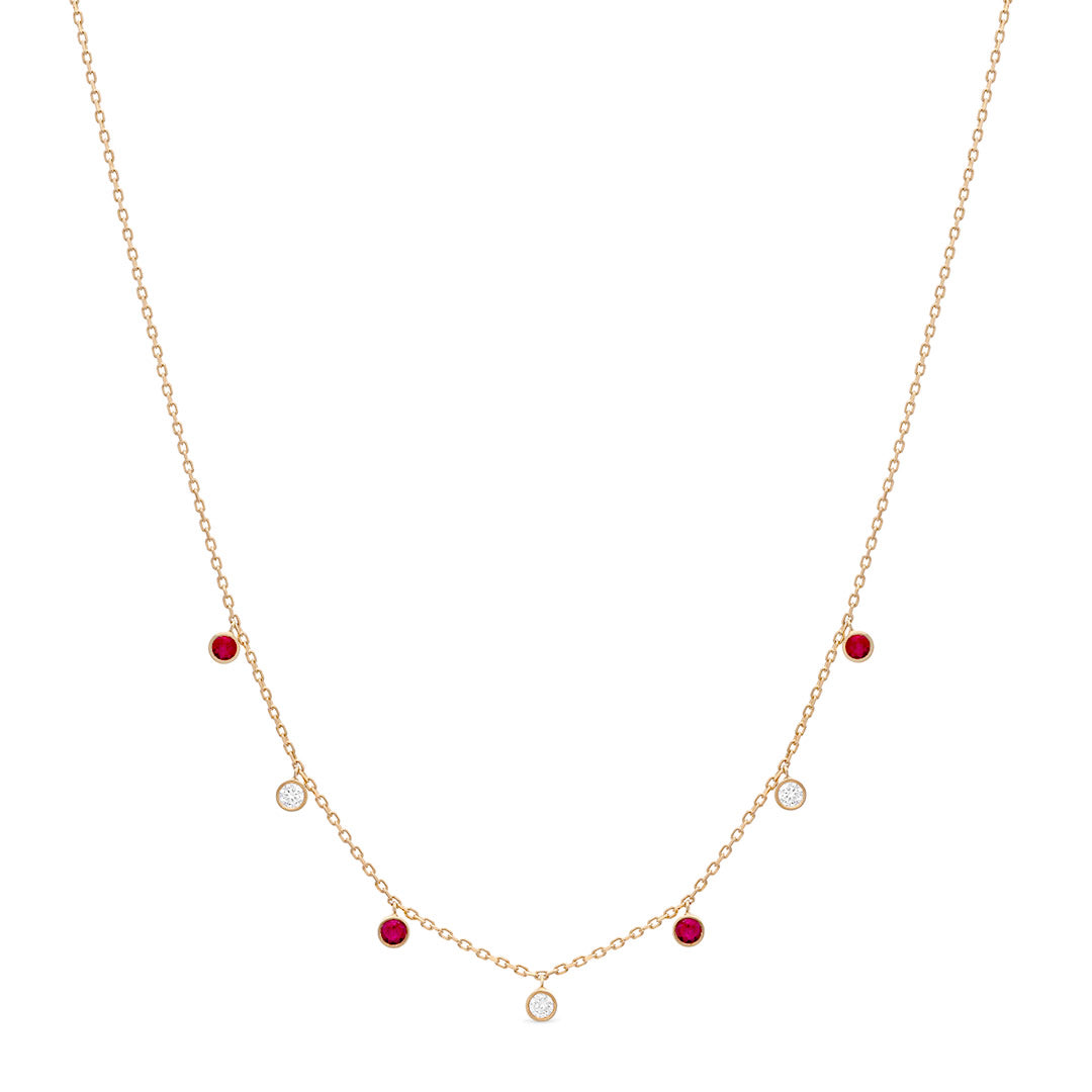 Diamond and Ruby Drops Choker/Necklace