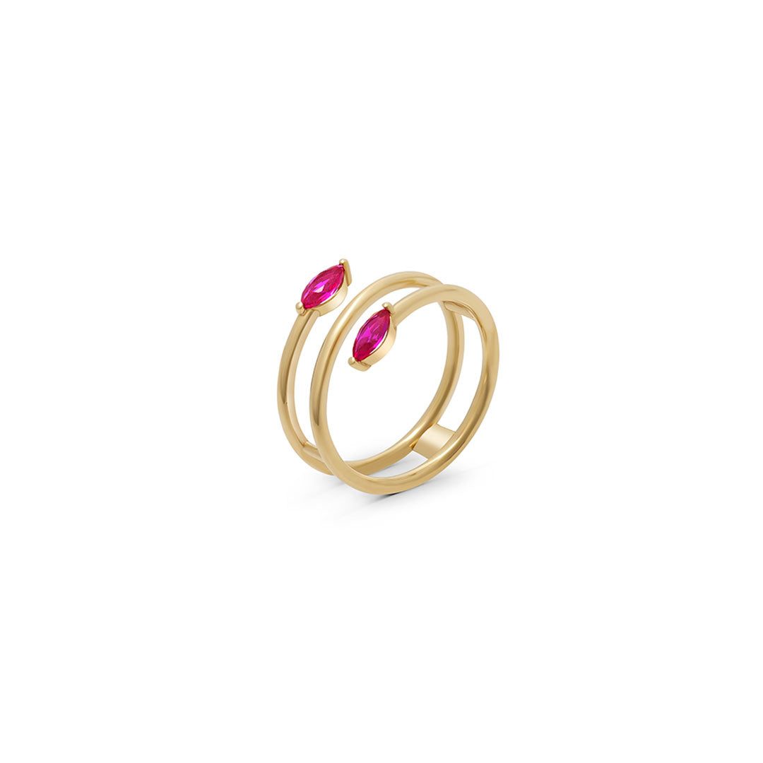 Double Marquise Twist Ring