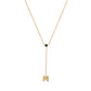 Birthstone Letter Drop Lariat Necklace