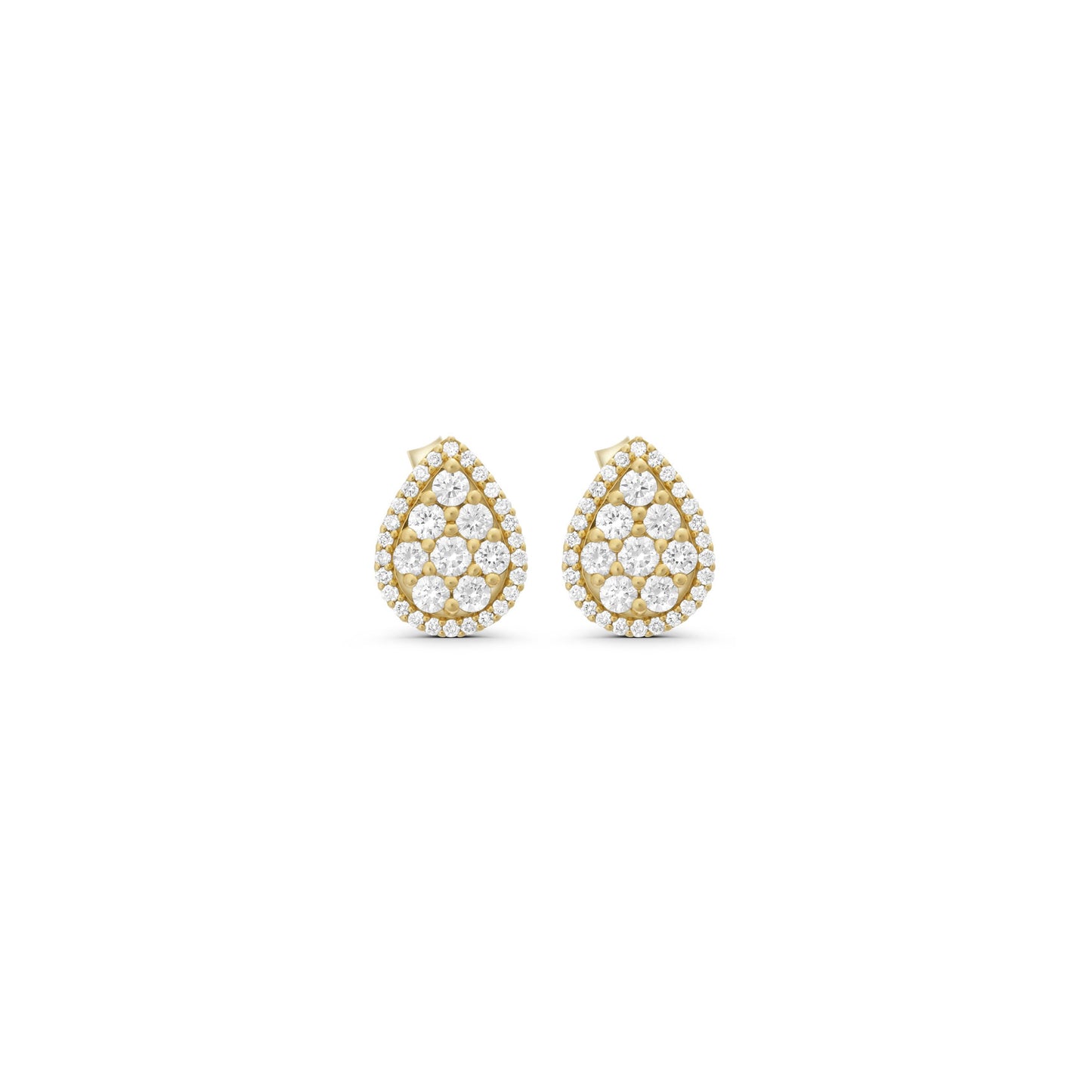 Diamond Invisible Pear Studs