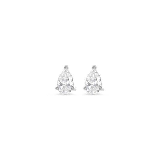 Diamond Pear Studs