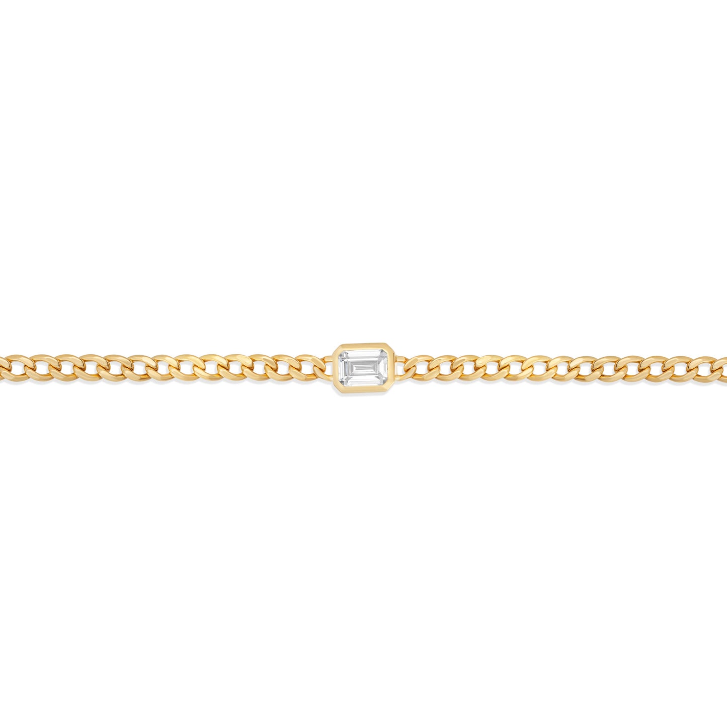 Emerald Cut Curb Chain Bracelet