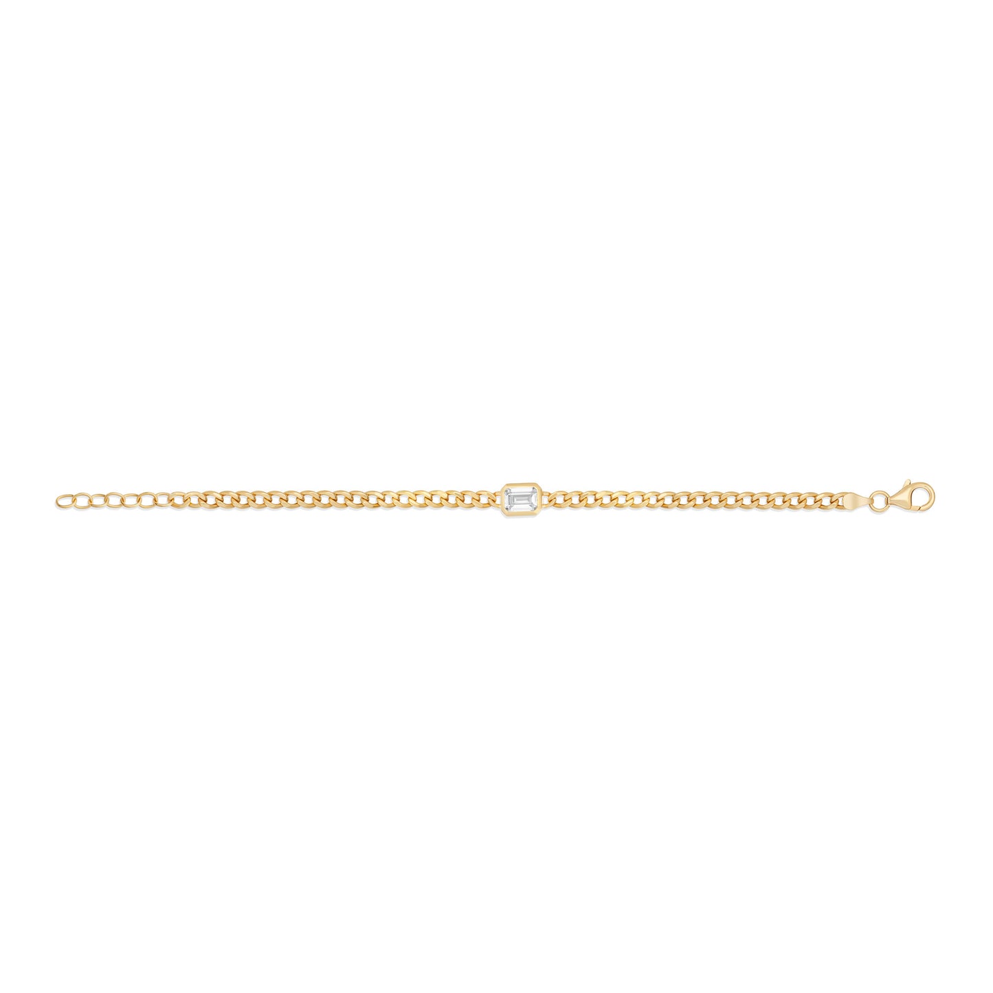 Emerald Cut Curb Chain Bracelet