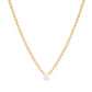 Emerald Cut Stone Curb Chain Necklace