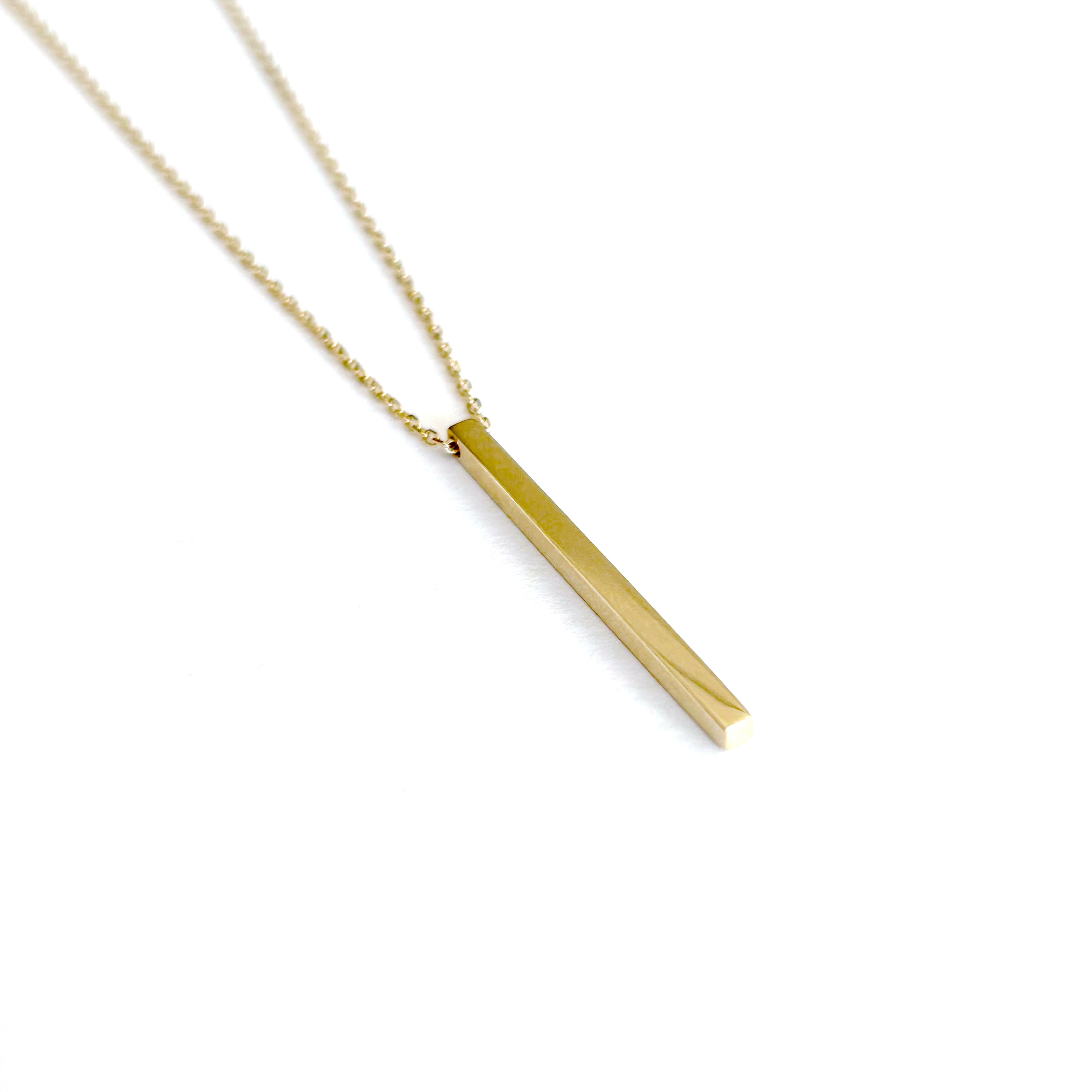 Thin gold clearance bar necklace