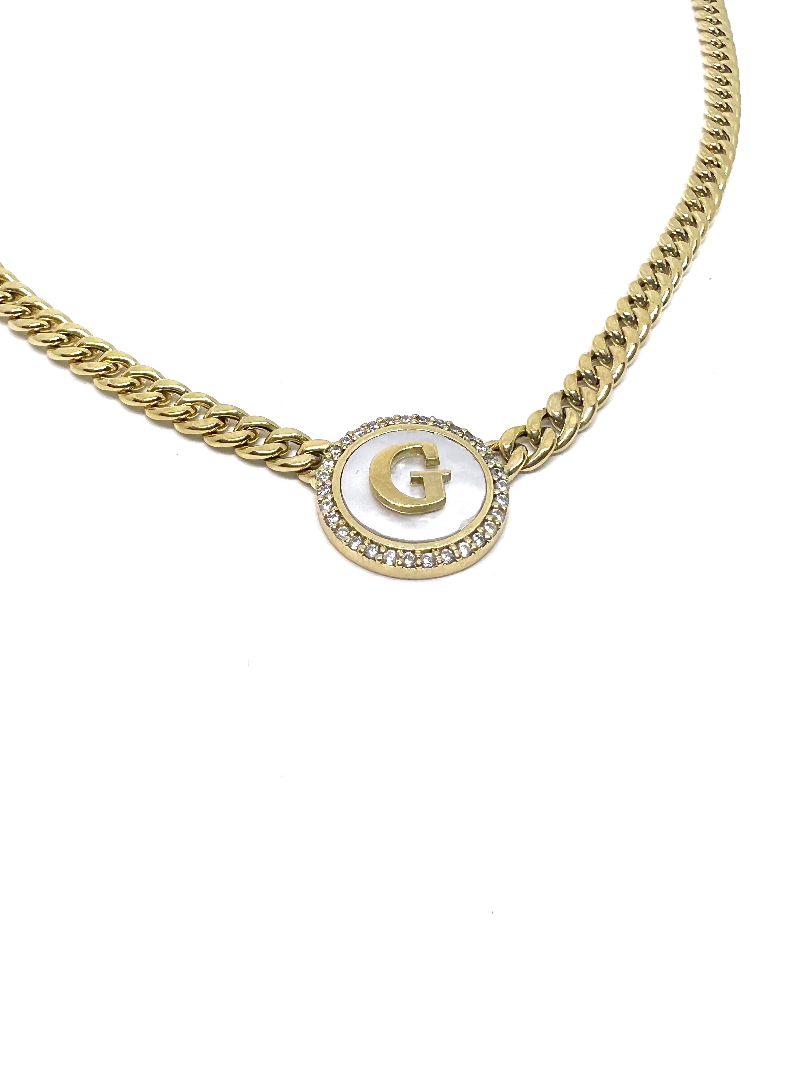 Framed initial store necklace